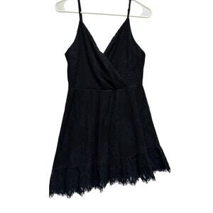 Speechless Crochet Top Black Skater Dress Junior Sz Medium Coquette Whimsygoth